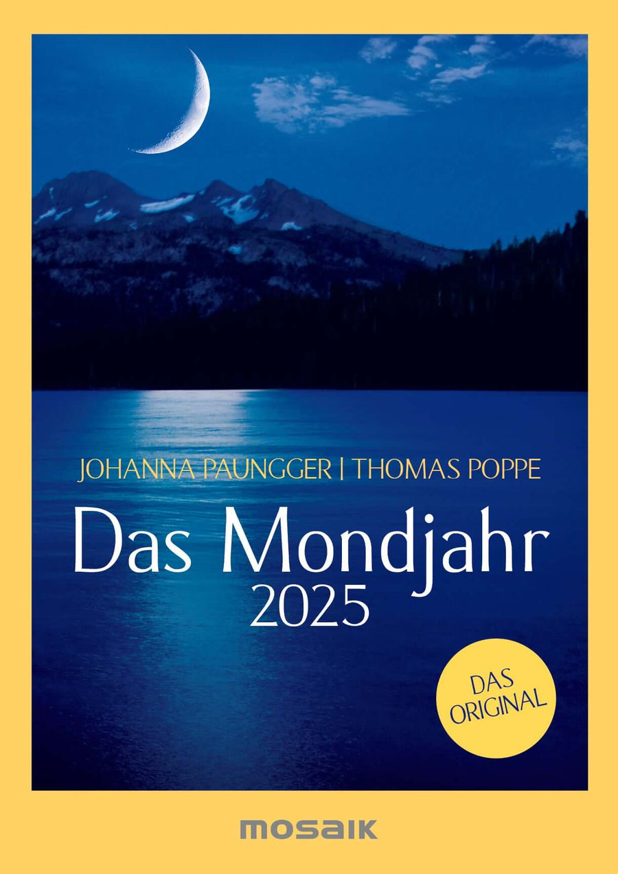 Das Mondjahr 2025 - Taschenkalender schwarz/weiß | Mondversand